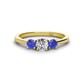 1 - Quyen 0.98 ctw (5.00 mm) Round Lab Grown Diamond and Tanzanite Three Stone Engagement Ring 