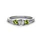 1 - Quyen 1.13 ctw (5.00 mm) Round Lab Grown Diamond and Peridot Three Stone Engagement Ring 