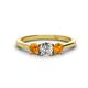 1 - Quyen 0.90 ctw (5.00 mm) Round Lab Grown Diamond and Citrine Three Stone Engagement Ring 