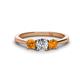 1 - Quyen 0.90 ctw (5.00 mm) Round Lab Grown Diamond and Citrine Three Stone Engagement Ring 
