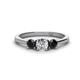 1 - Quyen 1.04 ctw (5.00 mm) Round Lab Grown Diamond and Black Diamond Three Stone Engagement Ring 