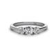 1 - Quyen 1.00 ctw (5.00 mm) Round Lab Grown Diamond Three Stone Engagement Ring 