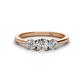 1 - Quyen 1.00 ctw (5.00 mm) Round Lab Grown Diamond Three Stone Engagement Ring 