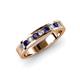 3 - Vanna 2.20 mm Blue Sapphire and Lab Grown Diamond 9 Stone Wedding Band 