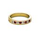 2 - Vanna 2.20 mm Ruby and Lab Grown Diamond 9 Stone Wedding Band 