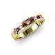 3 - Vanna 2.20 mm Ruby and Lab Grown Diamond 9 Stone Wedding Band 