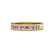 1 - Vanna 2.20 mm Pink Sapphire and Lab Grown Diamond 9 Stone Wedding Band 