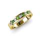 3 - Vanna 2.20 mm Green Garnet and Lab Grown Diamond 9 Stone Wedding Band 