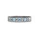 1 - Vanna 2.20 mm Aquamarine and Lab Grown Diamond 9 Stone Wedding Band 