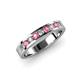 3 - Vanna 2.20 mm Pink Tourmaline and Lab Grown Diamond 9 Stone Wedding Band 