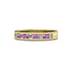 1 - Vanna 2.20 mm Amethyst and Lab Grown Diamond 9 Stone Wedding Band 