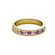 2 - Vanna 2.20 mm Amethyst and Lab Grown Diamond 9 Stone Wedding Band 