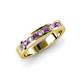 3 - Vanna 2.20 mm Amethyst and Lab Grown Diamond 9 Stone Wedding Band 