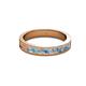 2 - Vanna 2.20 mm Blue Topaz and Lab Grown Diamond 9 Stone Wedding Band 