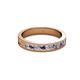 2 - Vanna 2.20 mm Iolite and Lab Grown Diamond 9 Stone Wedding Band 