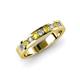 3 - Vanna 2.20 mm Yellow Sapphire and Lab Grown Diamond 9 Stone Wedding Band 
