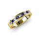 3 - Vanna 2.20 mm Blue Sapphire and Lab Grown Diamond 9 Stone Wedding Band 