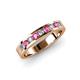 3 - Vanna 2.20 mm Pink Sapphire and Lab Grown Diamond 9 Stone Wedding Band 
