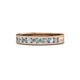1 - Vanna 2.20 mm Aquamarine and Lab Grown Diamond 9 Stone Wedding Band 