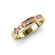 3 - Vanna 2.20 mm Pink Tourmaline and Lab Grown Diamond 9 Stone Wedding Band 