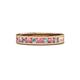 1 - Vanna 2.20 mm Pink Tourmaline and Lab Grown Diamond 9 Stone Wedding Band 