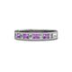 1 - Vanna 2.20 mm Amethyst and Lab Grown Diamond 9 Stone Wedding Band 