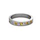 2 - Vanna 2.20 mm Citrine and Lab Grown Diamond 9 Stone Wedding Band 