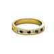 2 - Vanna 2.20 mm Black Diamond and White Lab Grown Diamond 9 Stone Wedding Band 