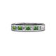 1 - Vanna 2.20 mm Green Garnet and Lab Grown Diamond 9 Stone Wedding Band 