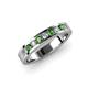 3 - Vanna 2.20 mm Green Garnet and Lab Grown Diamond 9 Stone Wedding Band 