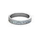 2 - Vanna 2.20 mm Aquamarine and Lab Grown Diamond 9 Stone Wedding Band 