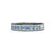 1 - Vanna 2.20 mm Blue Topaz and Lab Grown Diamond 9 Stone Wedding Band 