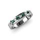3 - Vanna 2.20 mm Emerald and Lab Grown Diamond 9 Stone Wedding Band 