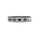 1 - Vanna 2.20 mm Blue Diamond and White Lab Grown Diamond 9 Stone Wedding Band 