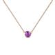 1 - Merilyn 4.00 mm Round Amethyst Bezel Set Solitaire Pendant 