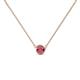 1 - Merilyn 4.00 mm Round Rhodolite Garnet Bezel Set Solitaire Pendant 