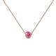1 - Merilyn 4.40 mm Round Pink Tourmaline Bezel Set Solitaire Pendant 