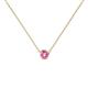 1 - Merilyn 3.00 mm Round Pink Sapphire Bezel Set Solitaire Pendant 