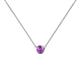 1 - Merilyn 3.40 mm Round Amethyst Bezel Set Solitaire Pendant 
