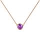 1 - Merilyn 4.80 mm Round Amethyst Bezel Set Solitaire Pendant 