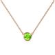 1 - Merilyn 4.80 mm Round Peridot Bezel Set Solitaire Pendant 