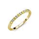 4 - Clara 2.40 mm Yellow Sapphire and Diamond 10 Stone Wedding Band 