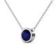 2 - Merilyn 8.00 mm Round Blue Sapphire Bezel Set Solitaire Pendant 