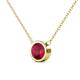 2 - Merilyn 8.00 mm Round Ruby Bezel Set Solitaire Pendant 