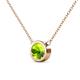 2 - Merilyn 8.00 mm Round Peridot Bezel Set Solitaire Pendant 
