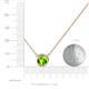 3 - Merilyn 8.00 mm Round Peridot Bezel Set Solitaire Pendant 