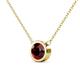 2 - Merilyn 8.00 mm Round Red Garnet Bezel Set Solitaire Pendant 