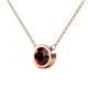 2 - Merilyn 8.00 mm Round Red Garnet Bezel Set Solitaire Pendant 