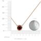 3 - Merilyn 8.00 mm Round Red Garnet Bezel Set Solitaire Pendant 