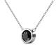 2 - Merilyn 8.00 mm Round Black Diamond Bezel Set Solitaire Pendant 